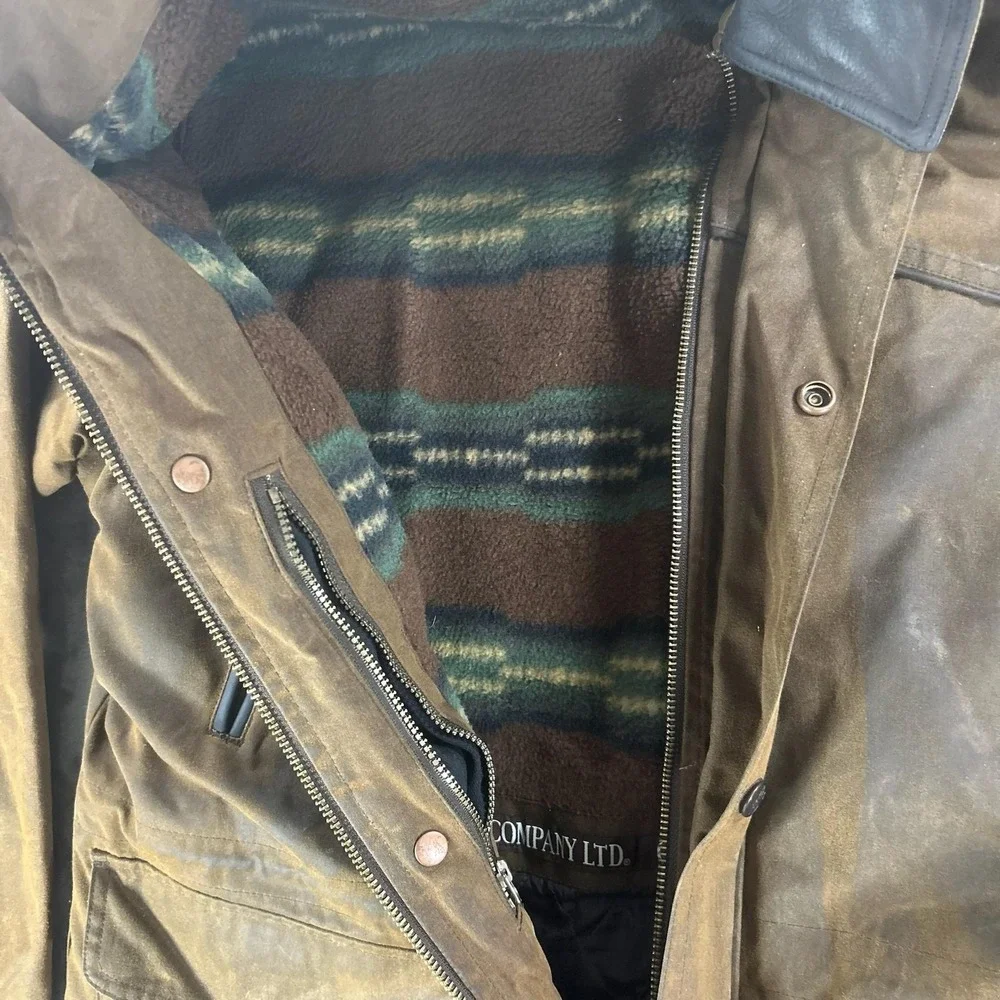Outback Trading Company Jacket Mens Medium Brown Oilskin Pathfinder 2707